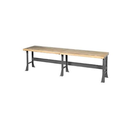 Global Industrial Extra Long Workbench w/ Maple Square Edge Top, 120inW x 30inD, Gray 488010